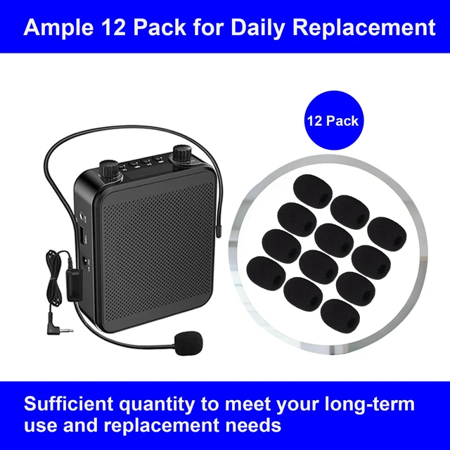 Alt view image 3 of 7 - 12 Pack Microphone Covers Foam, Noise Reduction Mic Cover, for Lapel and Headset Microphones Windscreen