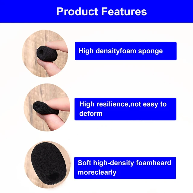 Alt view image 7 of 7 - 12 Pack Microphone Covers Foam, Noise Reduction Mic Cover, for Lapel and Headset Microphones Windscreen
