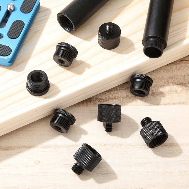 Alt view image 3 of 7 - 8pcs Mic Stand Adapter Screw Thread Adapter for Microphone, Black | 5/8 Female to 3/8 Male, 3/8 Female to 5/8 Male, 5/8 to 1/4 and 1/4 to 5/8 Screw, Reliable Not Easy to Fade Rust or Corrupt
