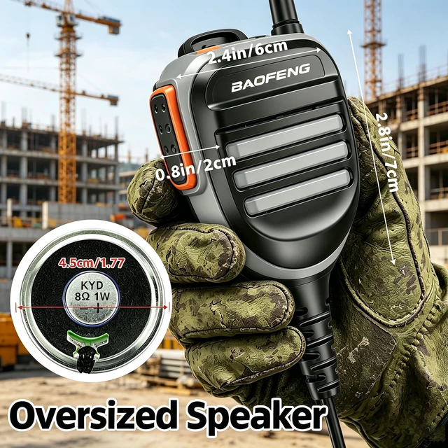 Alt view image 5 of 7 - BaoFeng Walkie Talkie Speaker Mic Microphone, Remote Shoulder Police Mic for Baofeng UV-5R Mini BF-F8HP Pro 5RM DM32 UV32 K5PLUS GM-15 Pro UV-5G Plus AR-152 Pro GM21 BF-888S Quansheng UV-K5 8
