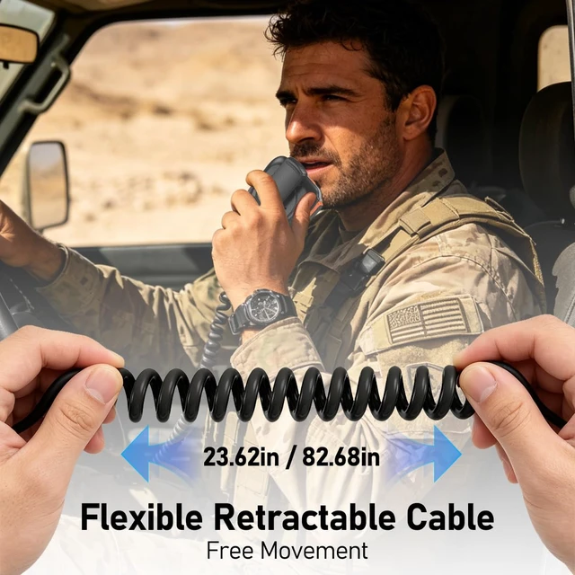 Alt view image 6 of 7 - BaoFeng Walkie Talkie Speaker Mic Microphone, Remote Shoulder Police Mic for Baofeng UV-5R Mini BF-F8HP Pro 5RM DM32 UV32 K5PLUS GM-15 Pro UV-5G Plus AR-152 Pro GM21 BF-888S Quansheng UV-K5 8
