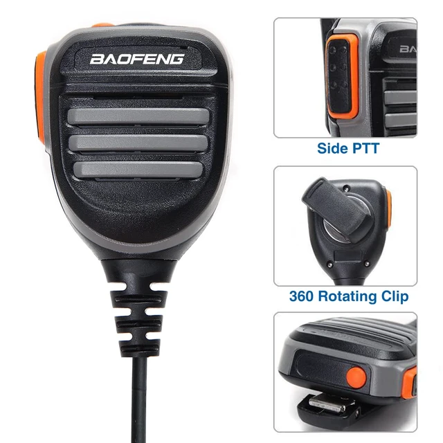 Alt view image 7 of 7 - BaoFeng Walkie Talkie Speaker Mic Microphone, Remote Shoulder Police Mic for Baofeng UV-5R Mini BF-F8HP Pro 5RM DM32 UV32 K5PLUS GM-15 Pro UV-5G Plus AR-152 Pro GM21 BF-888S Quansheng UV-K5 8