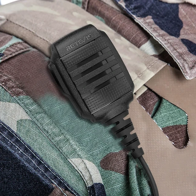 Alt view image 7 of 7 - IP54 Waterproof Walkie Talkie Speaker Mic,2 Pin,1 Pack | for RT22/RT68/RT27/H777/RB26,Compatible with BAOFENG,Samcom,Pxton,Tidradio Radio,Rotatable Clip Shoulder mic
