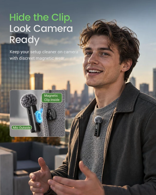 Alt view image 5 of 7 - USB C Lavalier Microphone Wireless Mini Mic for Type-C Android Phone/Tablet/PC Video Recording Clip-on Mics with Rotatable Clip&Denoise Recording, Ideal for Vlog Tiktok Youtube Podcast Content Creator