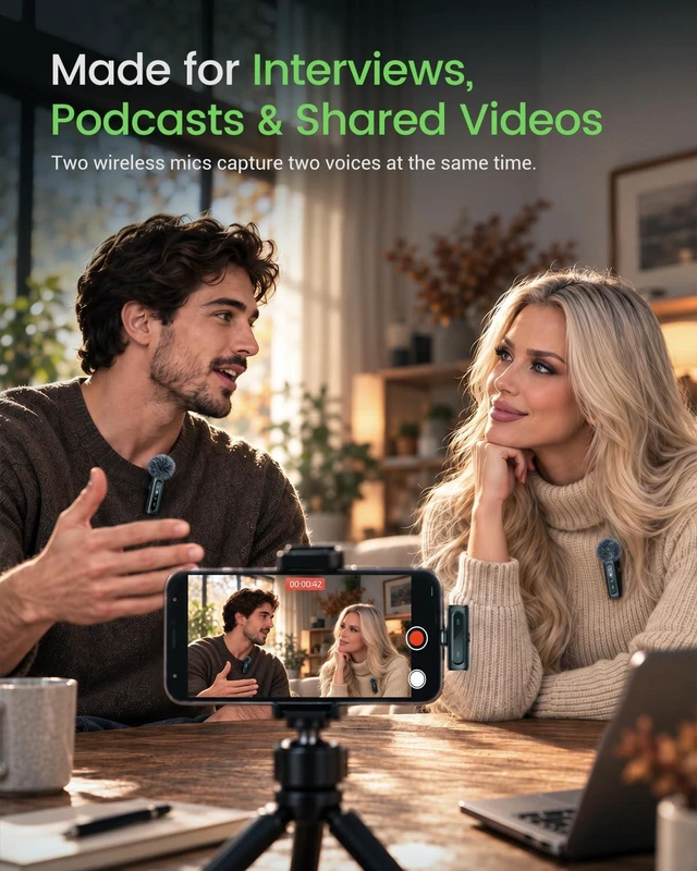 Alt view image 6 of 7 - USB C Lavalier Microphone Wireless Mini Mic for Type-C Android Phone/Tablet/PC Video Recording Clip-on Mics with Rotatable Clip&Denoise Recording, Ideal for Vlog Tiktok Youtube Podcast Content Creator