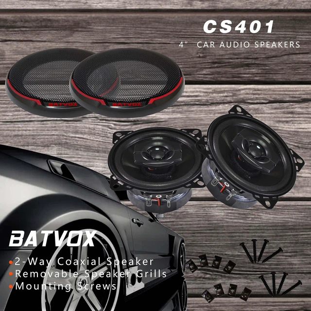 Alt view image 2 of 7 - CS401 150 Watts 4 Inch 2 Ways 4 Ohm Impedance and Piezo Tweeter for Premium Car Audio Coaxial Car Speakers, Car Stereo Sound System with Removable Grill (2 Speakers)