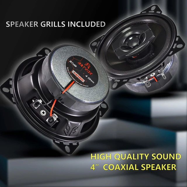 Alt view image 4 of 7 - CS401 150 Watts 4 Inch 2 Ways 4 Ohm Impedance and Piezo Tweeter for Premium Car Audio Coaxial Car Speakers, Car Stereo Sound System with Removable Grill (2 Speakers)