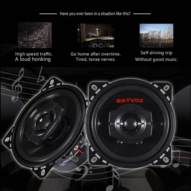 Alt view image 6 of 7 - CS401 150 Watts 4 Inch 2 Ways 4 Ohm Impedance and Piezo Tweeter for Premium Car Audio Coaxial Car Speakers, Car Stereo Sound System with Removable Grill (2 Speakers)