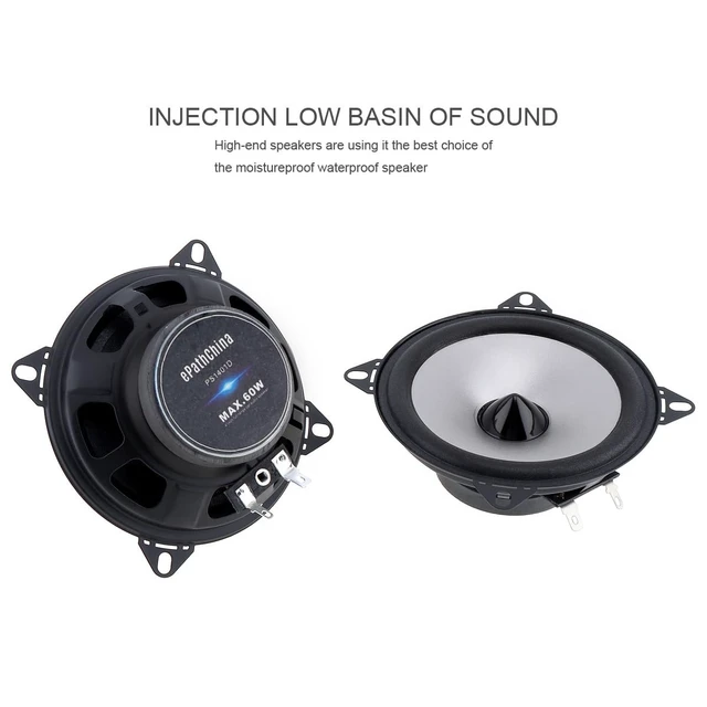 Alt view image 4 of 7 - 2pcs 4 Inch 60W 2 Way Car Coaxial Vehicle Door Auto Audio Music Stereo Full Range Frequency HiFi Speakers