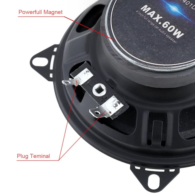 Alt view image 5 of 7 - 2pcs 4 Inch 60W 2 Way Car Coaxial Vehicle Door Auto Audio Music Stereo Full Range Frequency HiFi Speakers