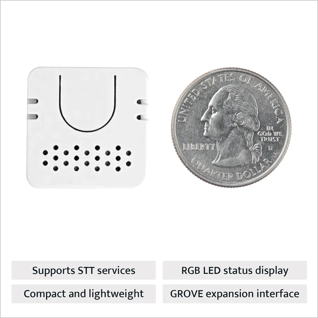 Alt view image 5 of 7 - Atom Voice Smart Speaker Dev Kit | ESP32-PICO, mic & speaker, BT/Wi-Fi streaming, RGB status, Grove expansion, compact 24x24x17mm, for smart IoT & AI