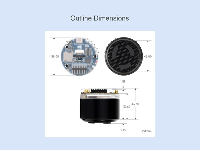 Alt view image 7 of 7 - ESP32-S3 AI Smart Speaker Development Board Onboard Dual Microphone Array, AI Speech, Surround RGB Lighting, Supports Connecting External LCD Displays and Cameras, ESP32-S3 Audio Board