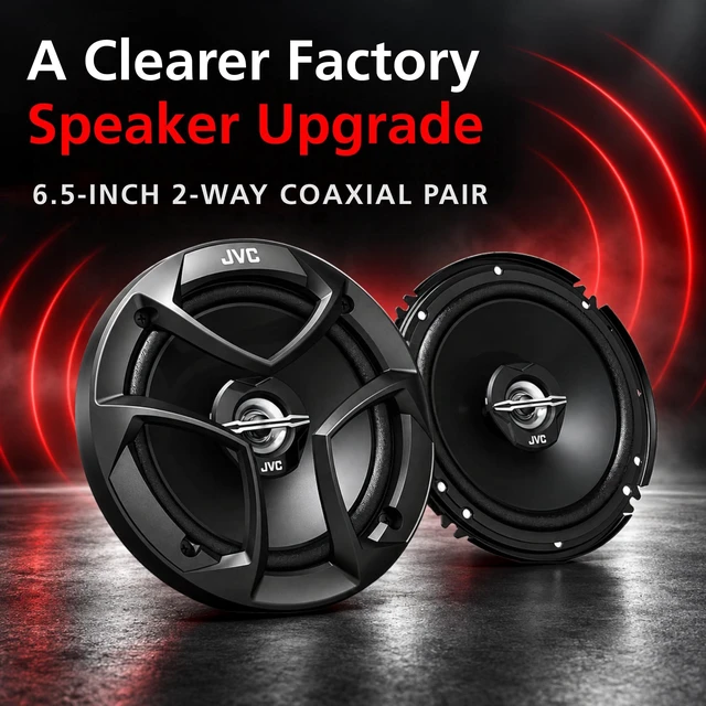 Alt view image 2 of 7 - CS-J620 300W 6.5" CS Series 2-Way Coaxial Car Speakers, Set of 2, 6.5" Mica Cone Woofer & 1" PEI Tweeter, Hybrid Surround, Easy Installation