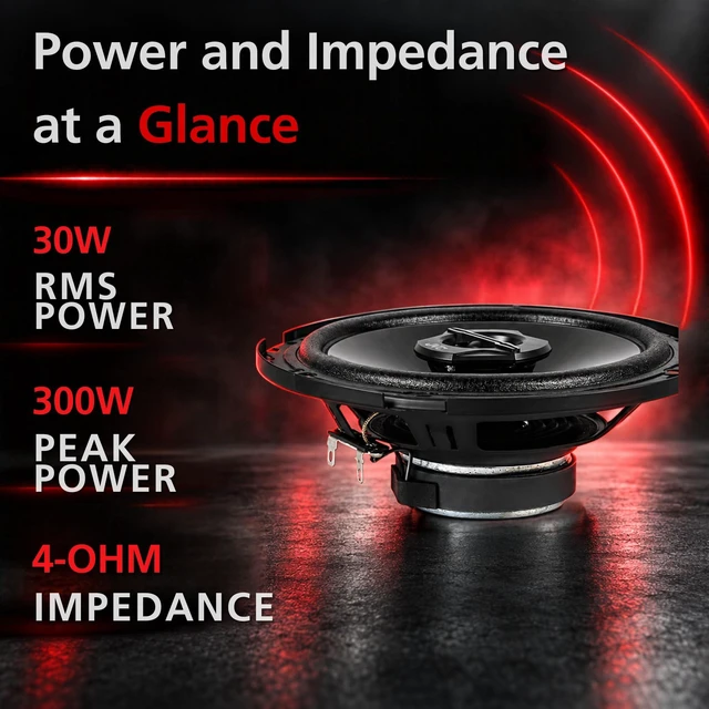 Alt view image 5 of 7 - CS-J620 300W 6.5" CS Series 2-Way Coaxial Car Speakers, Set of 2, 6.5" Mica Cone Woofer & 1" PEI Tweeter, Hybrid Surround, Easy Installation