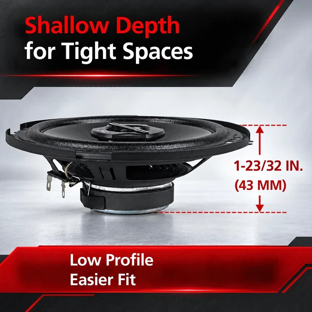 Alt view image 7 of 7 - CS-J620 300W 6.5" CS Series 2-Way Coaxial Car Speakers, Set of 2, 6.5" Mica Cone Woofer & 1" PEI Tweeter, Hybrid Surround, Easy Installation