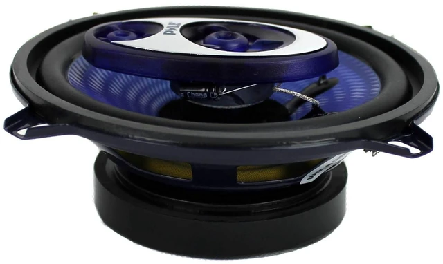 Alt view image 2 of 6 - 5.25 Car Sound Speaker (Pair) - Upgraded Blue Poly Injection Cone 3-Way 200 Watt Peak w/Non-fatiguing Butyl Rubber Surround 100-20Khz Frequency Response 4 Ohm & 1" ASV Voice Coil