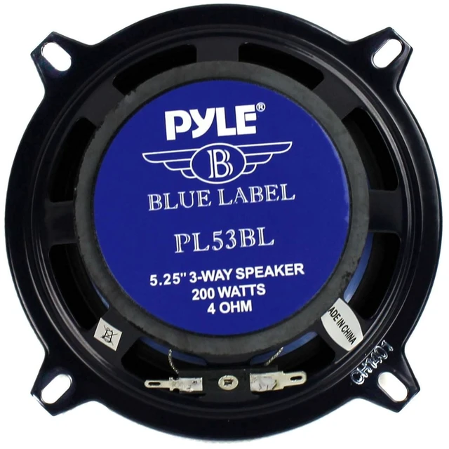 Alt view image 5 of 6 - 5.25 Car Sound Speaker (Pair) - Upgraded Blue Poly Injection Cone 3-Way 200 Watt Peak w/Non-fatiguing Butyl Rubber Surround 100-20Khz Frequency Response 4 Ohm & 1" ASV Voice Coil