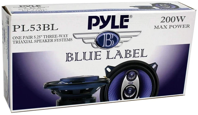 Alt view image 6 of 6 - 5.25 Car Sound Speaker (Pair) - Upgraded Blue Poly Injection Cone 3-Way 200 Watt Peak w/Non-fatiguing Butyl Rubber Surround 100-20Khz Frequency Response 4 Ohm & 1" ASV Voice Coil