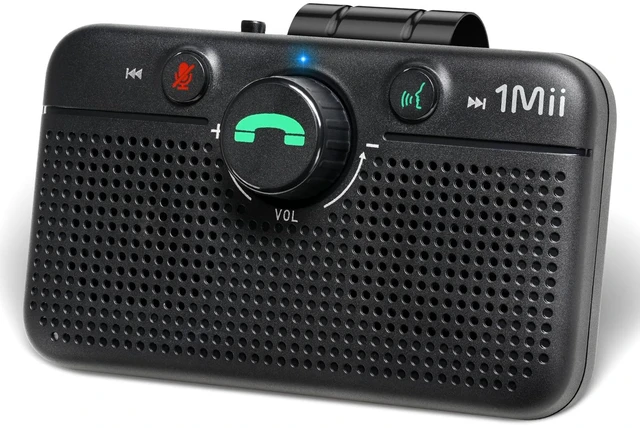 Main image of CarEcho MK02 Bluetooth 6.0 Car Speaker, Handsfree Speakerphone Kit | 5W Wireless Phone Speaker for Calls, 35H Talktime, Siri Google Assistant Support, Visor Clip, Auto On - Upgraded