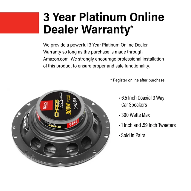 Alt view image 5 of 6 - CH6530B 6.5 Inch Car Speakers, 300 Watts Per Pair, 3 Way