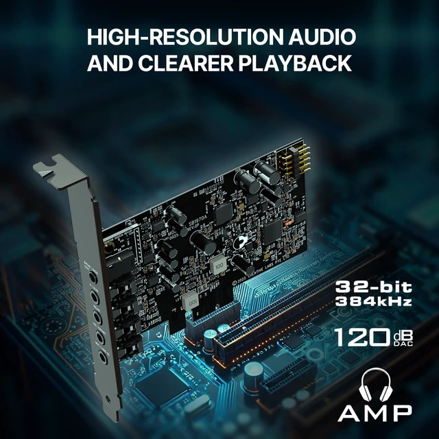 Alt view image 2 of 6 - Sound Blaster Audigy Fx Pro Hi-Res PCIe Sound Card | Hi-Res, PCIe Sound Card, Hi-Res Audio, Surround Sound, Clean Audio, PC Upgrade