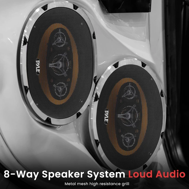 Alt view image 4 of 7 - Car Eight Way Speaker System - Pro 6 x 9 Inch 500W 4 Ohm Mid Tweeter Component Audio Sound Speakers For Car Stereo w/ 120 Oz Magnet Structure, 3.55 Mount Depth Fits Standard OEM -PLG69.8 (Pair)