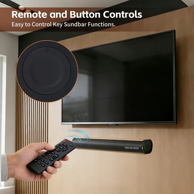 Alt view image 3 of 7 - Sound Bar for Smart TV 50W Soundbar with Bluetooth/ARC/Optical/AUX Connect | 50W High Power Soundbar, Built-in Auto Volume Boost Technology, Compact Audio Speaker for All Smart TVs