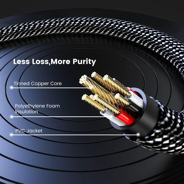 Alt view image 6 of 6 - 3.5mm to RCA Cable Headphone to RCA Cable AUX to RCA Audio Cable 3FT | 1/8 to 2RCA Male Jack Nylon Braided Dual-Shielded Compatible with Smartphone MP3 Tablet Speaker Amplifier Home Theater