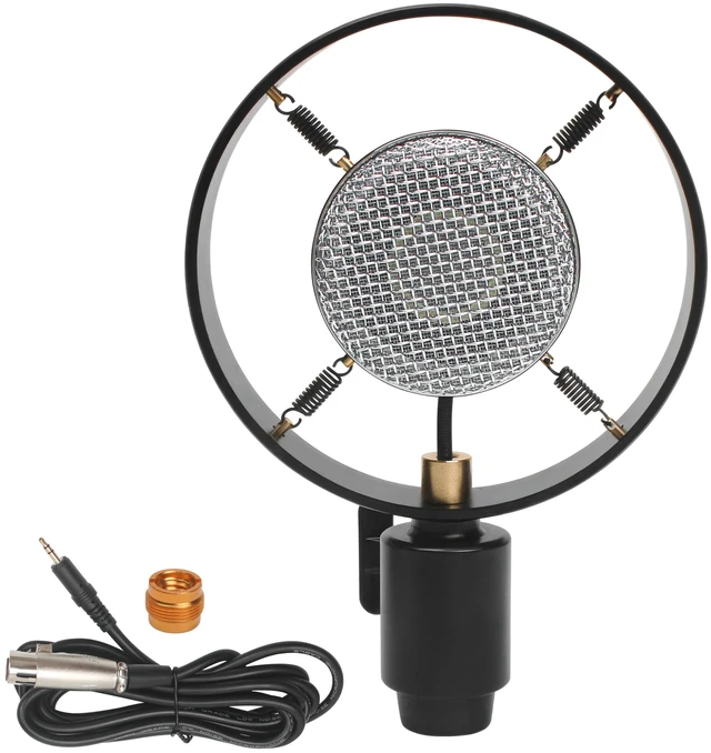 Main image of Vintage Microphone, Retro Classic Mic, Antique Big Diaphragm Classical Condenser Microphone for Theater Speech Live Vocal Replacement Cinema Auditorium, 26mm Core Diameter