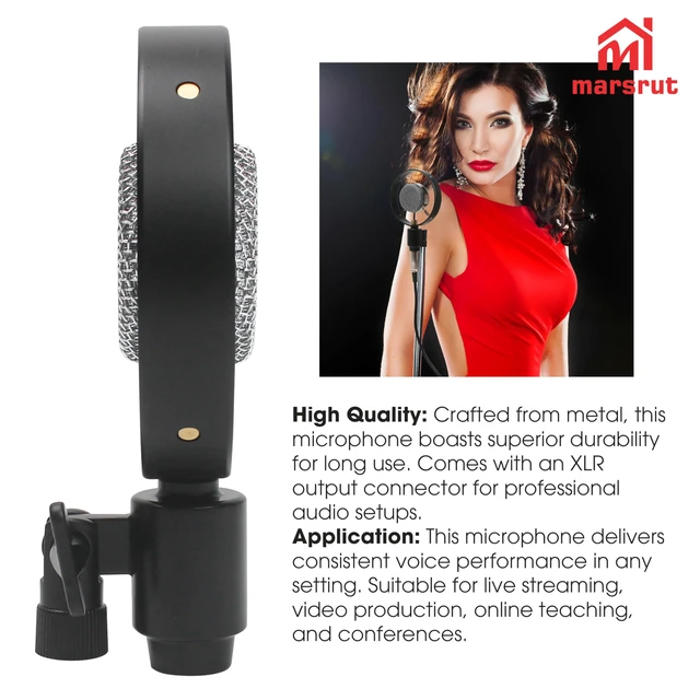 Alt view image 3 of 7 - Vintage Microphone, Retro Classic Mic, Antique Big Diaphragm Classical Condenser Microphone for Theater Speech Live Vocal Replacement Cinema Auditorium, 26mm Core Diameter