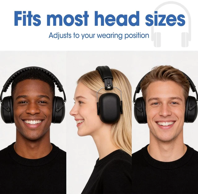 Alt view image 5 of 6 - 6 Pack Noise Reduction Ear Muffs for Ear Protection, NRR 26dB (SNR 32dB) Noise Cancelling Headphones for Adults Autism, Hearing Protection for Shooting, Construction, Mowing