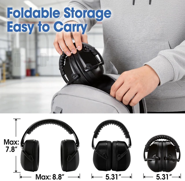 Alt view image 6 of 6 - 6 Pack Noise Reduction Ear Muffs for Ear Protection, NRR 26dB (SNR 32dB) Noise Cancelling Headphones for Adults Autism, Hearing Protection for Shooting, Construction, Mowing