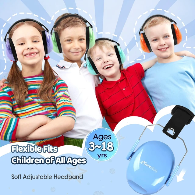 Alt view image 5 of 7 - Kids Ear Protection Earmuffs 6 Pack Noise Cancelling Headphones for Kids 27dB Toddler Soundproof Headphones Noise Reduction for Autism Sensory Shooting