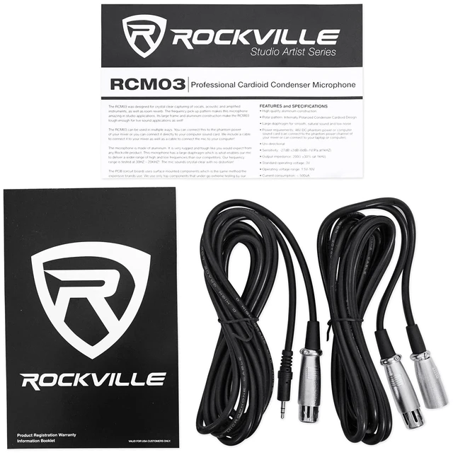 Studio Mic Patterns RCM03 Pro Studio Recording Condenser Mic with Metal Shock Mount ...