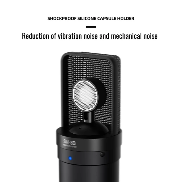 Alt view image 5 of 7 - SM-8B II Studio Condenser Mic with 16mm Diaphragm & Shock Mount | 20Hz-20kHz Response, -36dB Sensitivity, Cardioid Pattern, Shock Mount & POP Filter Included, Requires 48V Phantom Power
