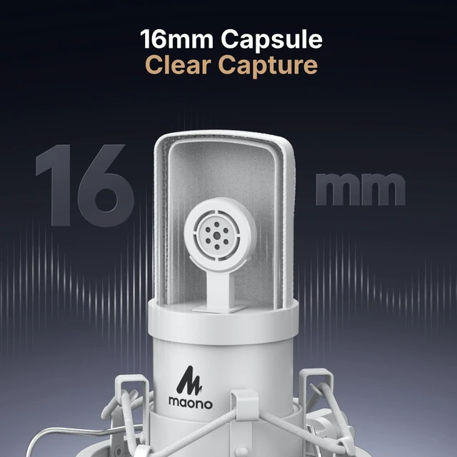 Alt view image 4 of 7 - A04 White USB Microphone, 192kHz/24Bit Condenser Mic for PC Podcast | Plug & Play Computer Cardioid Metal Mic Kit with Pro Sound Chipset for Recording, Gaming, Content Creation, Stream, YouTube