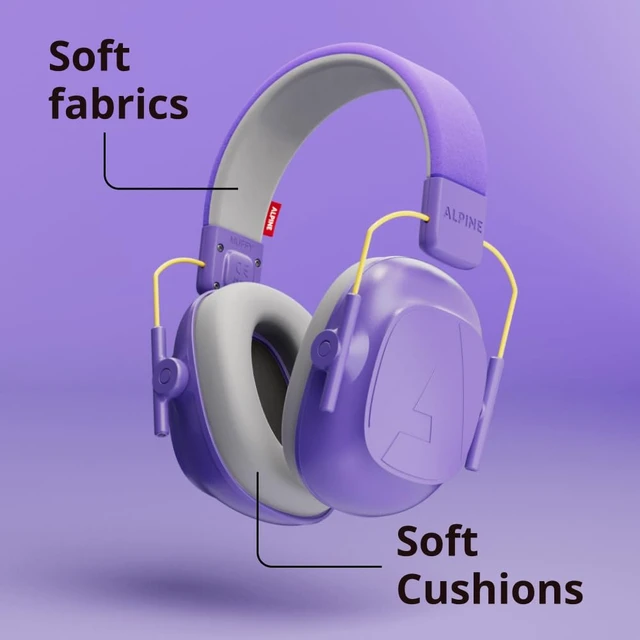 Alt view image 4 of 6 - Muffy Kids Ear Protection Ear Muffs | 3-16 Years | Purple | Autism Sensory Products | 22dB Sound Reduction | Kids Noise Cancelling Ear Muffs | Noise Reduction Headphones for Kids