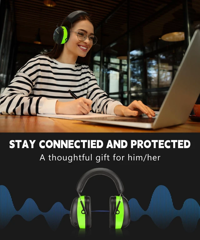 Alt view image 6 of 7 - EM037 6.0 Bluetooth Hearing Protection 25dB NRR Noise Reduction | Earmuffs with 1100mAh Rechargeable Battery, Headphones with 120H Playtime for Mowing, Snowblowing, Construction, Workshops
