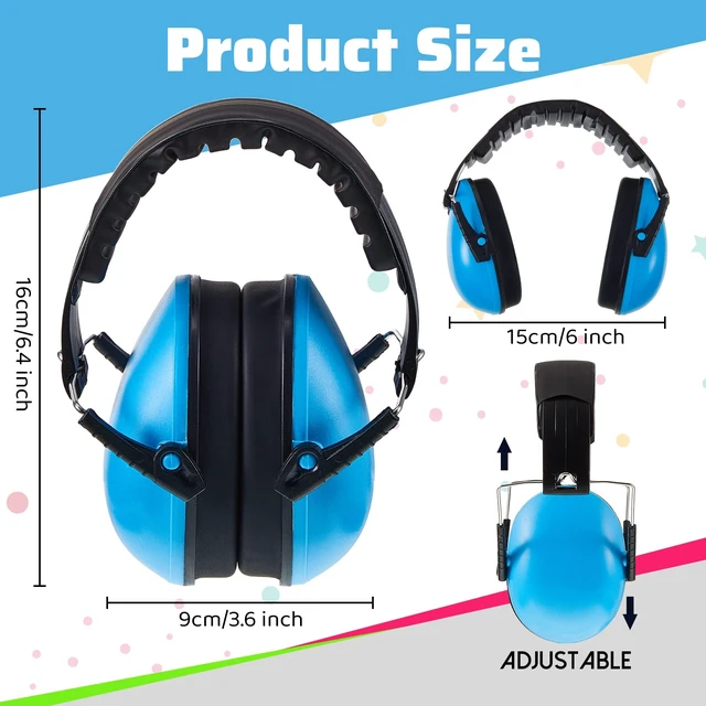 Alt view image 2 of 7 - 6 Pcs Kids Noise Cancelling Headphones Ear Muffs Bright Style | Kids Adult Ear muffs Bulk 27db Hearing Protection for Studying Sleeping Autism Sensory Relief Concerts Fireworks