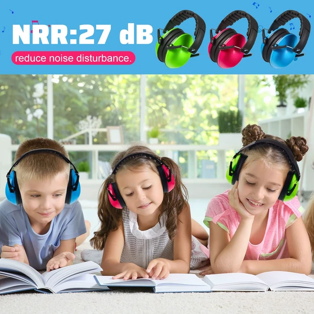 Alt view image 5 of 7 - 6 Pcs Kids Noise Cancelling Headphones Ear Muffs Bright Style | Kids Adult Ear muffs Bulk 27db Hearing Protection for Studying Sleeping Autism Sensory Relief Concerts Fireworks