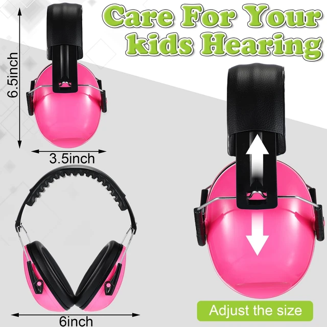 Alt view image 3 of 6 - 6 Pcs Kids Ear Protection Noise Cancelling Earmuffs Bulk 27dB Adjustable Earmuffs Noise Reduction Headphones Autism Child (Blue,Green,Pink)