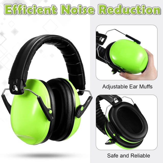 Alt view image 4 of 6 - 6 Pcs Kids Ear Protection Noise Cancelling Earmuffs Bulk 27dB Adjustable Earmuffs Noise Reduction Headphones Autism Child (Blue,Green,Pink)