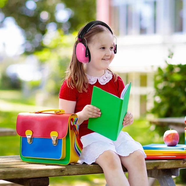 Alt view image 6 of 6 - 6 Pcs Kids Ear Protection Noise Cancelling Earmuffs Bulk 27dB Adjustable Earmuffs Noise Reduction Headphones Autism Child (Blue,Green,Pink)