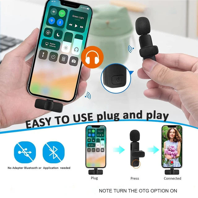 Alt view image 4 of 5 - Wireless Mini Microphone for iPhone - Lavalier Lapel Mic for Audio Video Recording - Clip on Content Creator Microphones for YouTube Tiktok Podcast Vlogging(Lightning Only)