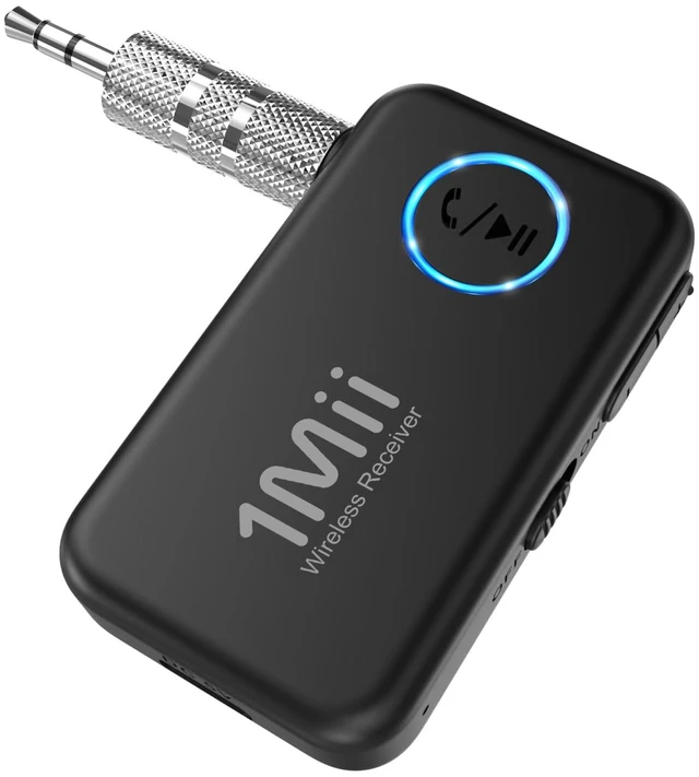 Main image of Bluetooth 6.0 Receiver for Car, AUX Bluetooth Car Adapter | Wireless Audio Receiver for Home Stereo/Wired Headphones, Volume Control, Hands Free Calls, 16H Battery Life