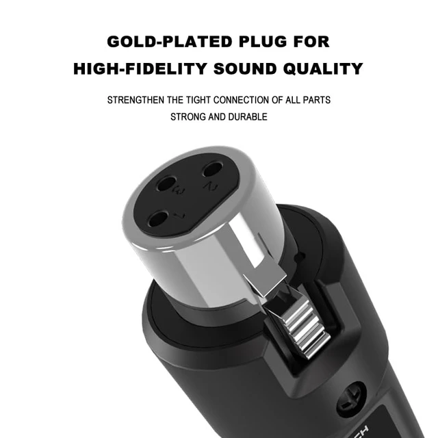 Alt view image 3 of 7 - Upgrade 2.4GHZ Wireless XLR Transmitter and Receiver, Built-in Rechargeable Lithium Battery for Dynamic Microphone,Audio Mixer,Electric Guitar Bass (1 Receive + 1 Transmit)