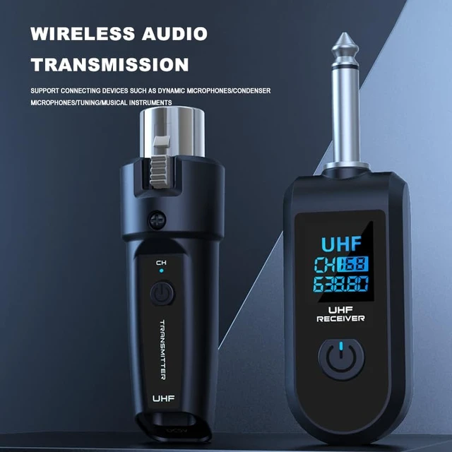 Alt view image 6 of 7 - Upgrade 2.4GHZ Wireless XLR Transmitter and Receiver, Built-in Rechargeable Lithium Battery for Dynamic Microphone,Audio Mixer,Electric Guitar Bass (1 Receive + 1 Transmit)