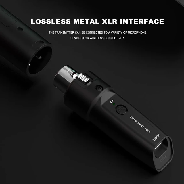 Alt view image 7 of 7 - Upgrade 2.4GHZ Wireless XLR Transmitter and Receiver, Built-in Rechargeable Lithium Battery for Dynamic Microphone,Audio Mixer,Electric Guitar Bass (1 Receive + 1 Transmit)