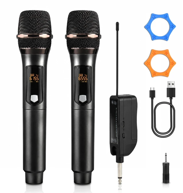 Main image of Wireless Karaoke Microphone, Rechargeable Wireless Microphone System for Singing and Karaoke, 2.4G Handheld Wireless Microphones with Type-C Charging, 500 ft Range, 6.35mm/3.5mm Mic Input
