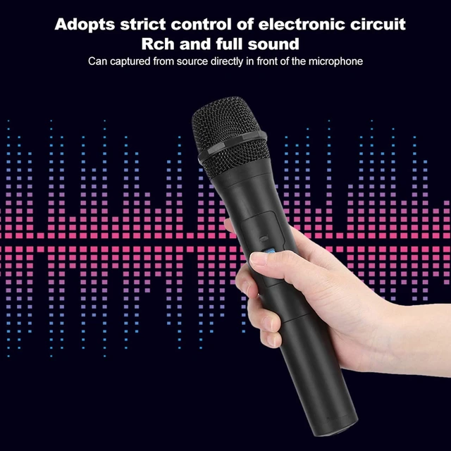 Alt view image 5 of 7 - VHF Wireless Microphone System, 2-in-1 Handheld Dynamic Mic with USB | Built-in USB Receiver for Instant Use, VHF Wide Range, Stable Signal up to 5m